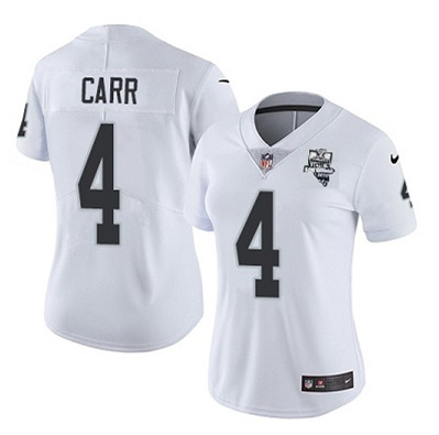 Women's Las Vegas Raiders White #4 Derek Carr 2020 Inaugural Season Vapor Untouchable Limited Stitched Jersey(Run Small)