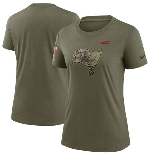 Women's Tampa Bay Buccaneers Olive 2021 Salute To Service T-Shirt (Run Small)
