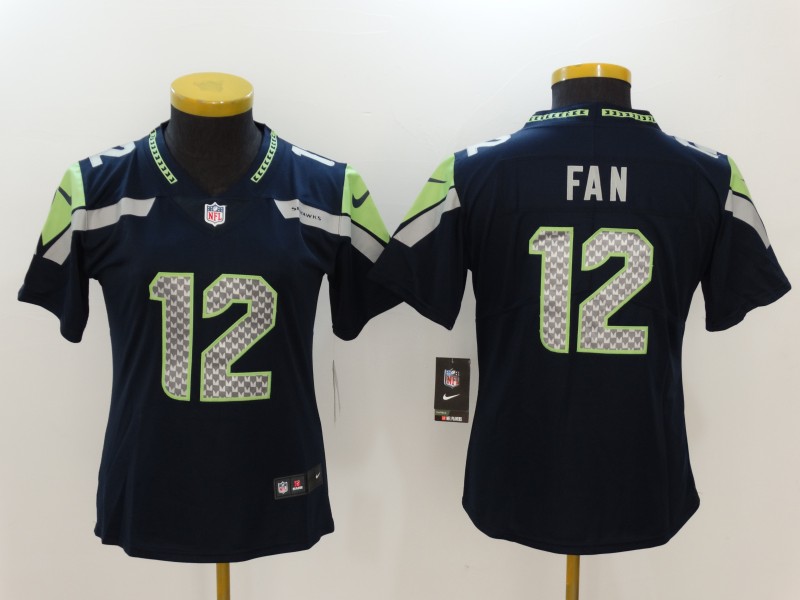 Women's Seattle Seahawks #12 Fan Blue Vapor Untouchable Limited Stitched NFL Jersey