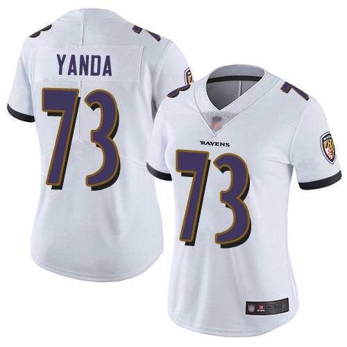 Women's Baltimore Ravens #73 Marshal Yanda White Vapor Untouchable Limited NFL Jersey(Run Small)