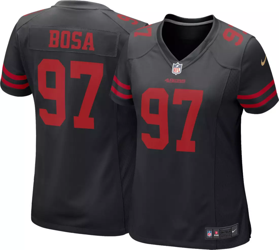 Women's NFL San Francisco 49ers #97 Nick Bosa Black Stitched Jersey(Run Small)