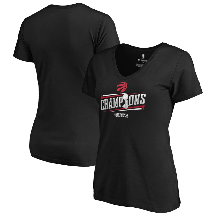 Women's Toronto Raptors Black 2019 NBA Finals Champions Ultimate Delivery V-Neck T-Shirt T-Shirt