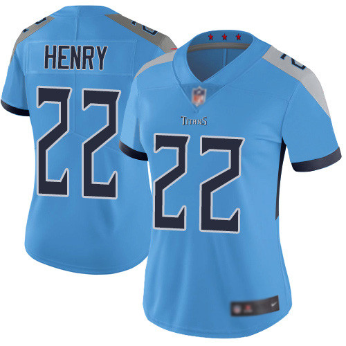 Women's Tennessee Titans #22 Derrick Henry Blue Vapor Untouchable Limited Stitched NFL Jersey(Run Small)