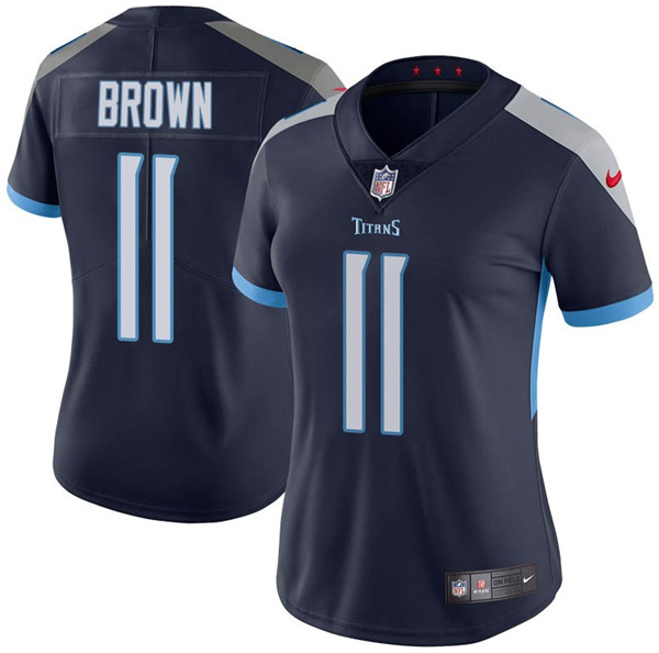 Women's Tennessee Titans #11 A.J. Brown 2020 Navy Vapor Untouchable Limited Stitched Jersey(Run Small)