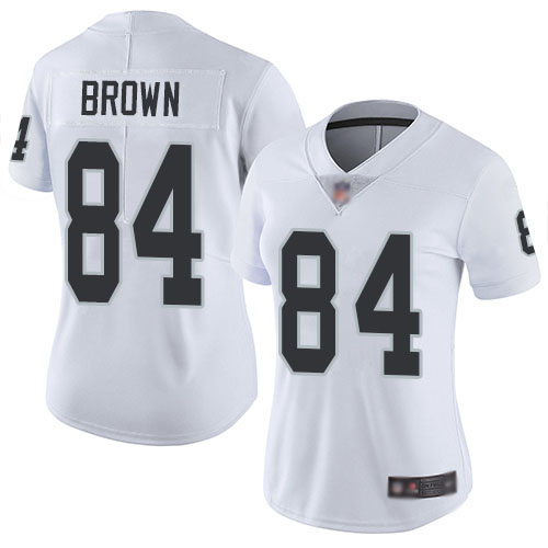 Women's Oakland Raiders #84 Antonio Brown White Vapor Untouchable Limited Stitched NFL Jersey(Run Small)