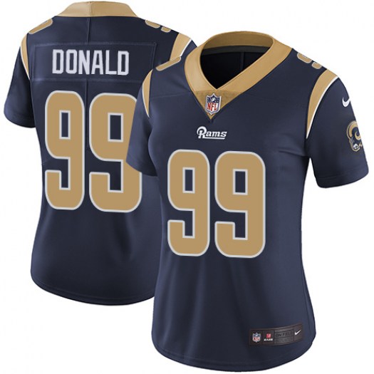 Women's Los Angeles Rams #99 Aaron Donald Navy Vapor Untouchable Limited Stitched Jersey (Run Small)
