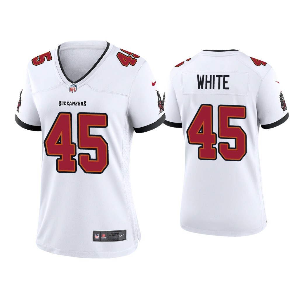 Women's Tampa Bay Buccaneers #45 Devin White 2020 White Stitched Jersey(Run Small)
