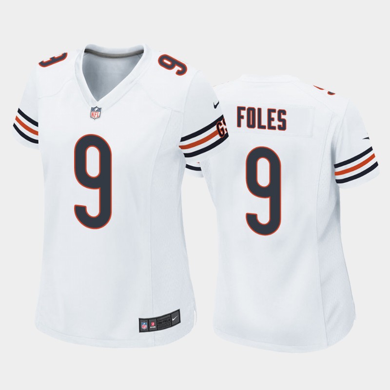 Women's Chicago Bears #9 Nick Foles White Stitched Jersey(Run Small)