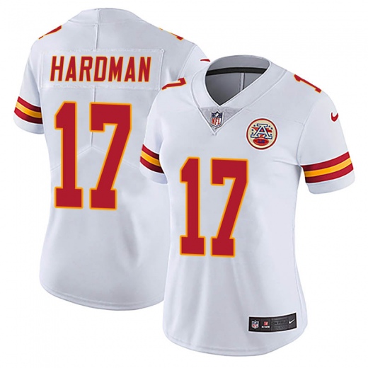 Women's Kansas City Chiefs #17 Mecole Hardman White Vapor Untouchable Limited Stitched NFL Jersey(Run Small)