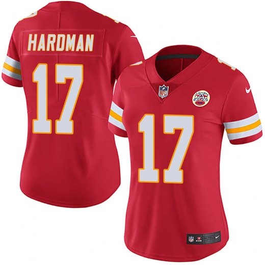Women's Kansas City Chiefs #17 Mecole Hardman Red Vapor Untouchable Limited Stitched NFL Jersey(Run Small)