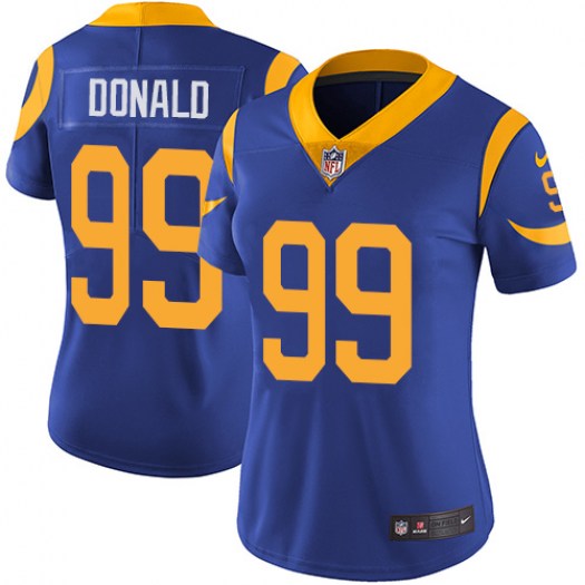Women's Los Angeles Rams #99 Aaron Donald Blue Vapor Untouchable Limited Stitched Jersey (Run Small)