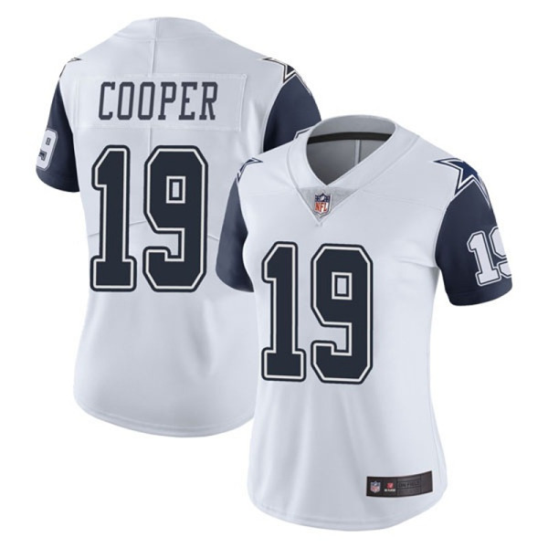 Women's Dallas Cowboys #19 Amari Cooper White Vapor Untouchable Limited Stitched NFL Jersey（Run Small）
