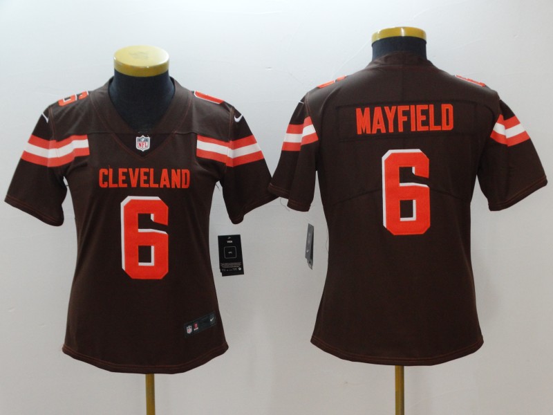 Women's Cleveland Browns #6 Baker Mayfield Brown 2018 NFL Draft Vapor Untouchable Limited Stitched Jersey