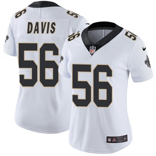 Women's New Orleans Saints #56 Demario Davis White Vapor Untouchable Limited Stitched NFL Jersey(Run Small)