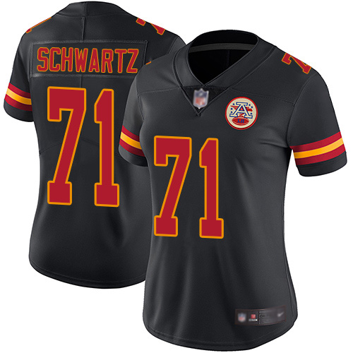 Women's Kansas City Chiefs #71 Mitchell Schwart Black Vapor Untouchable Stitched NFL Jersey(Run Small)