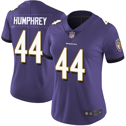 Women's Baltimore Ravens #44 Marlon Humphrey Purple Vapor Untouchable Limited NFL Jersey(Run Small)