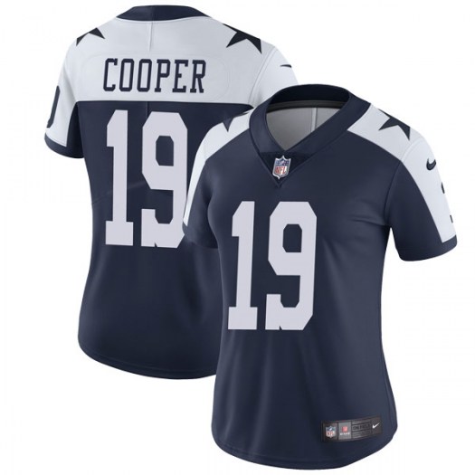 Women's Dallas Cowboys #19 Amari Cooper Navy Vapor Untouchable Limited Stitched NFL Jersey（Run Small）