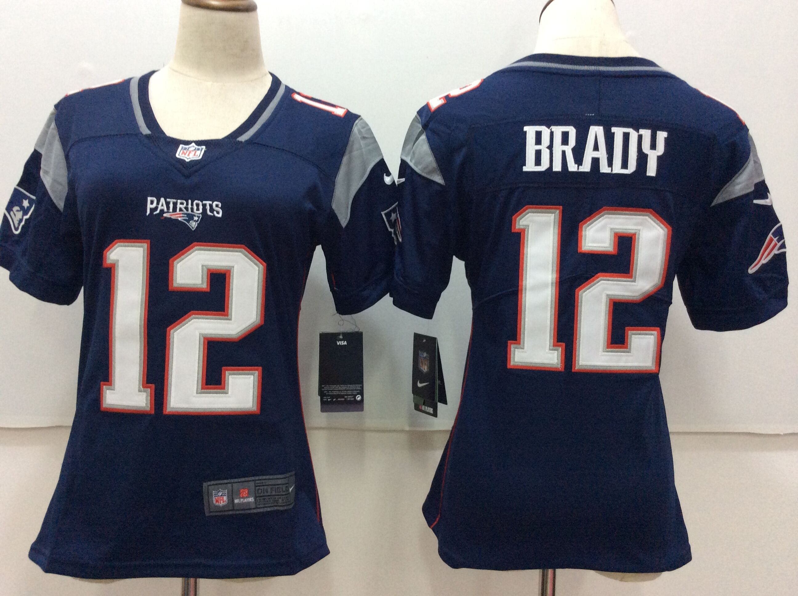 Women's Nike New England Patriots #12 Tom Brady Navy Blue Untouchable Limited Stitched NFL Jersey