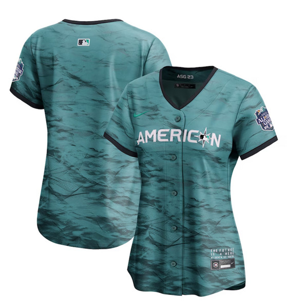 Women's Blank 2023 All-star Teal Stitched Baseball Jersey(Run Small)