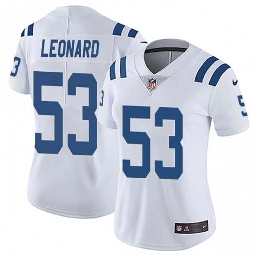Women's Indianapolis Colts #53 Darius Leonard White Vapor Untouchable Limited Stitched NFL Jersey(Run Small)
