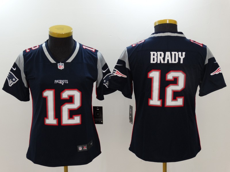 Women's New England Patriots #12 Tom Brady Navy Limited Stitched NFL Jersey