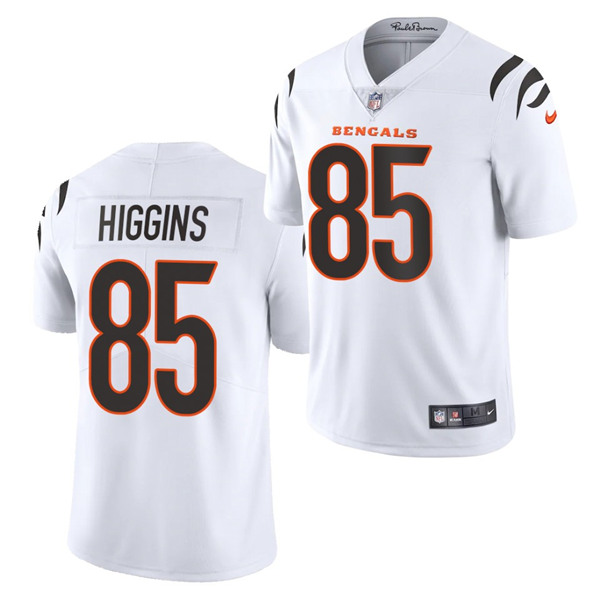 Women's Cincinnati Bengals #85 Tee Higgins 2021 White Vapor Limited Stitched NFL Jersey (Run Smaller)