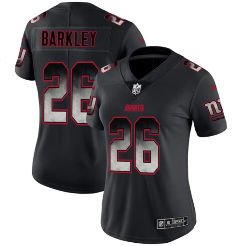 Women's New York Giants #26 Saquon Barkley Black 2019 Smoke Fashion Limited Stitched NFL Jersey(Run Small)