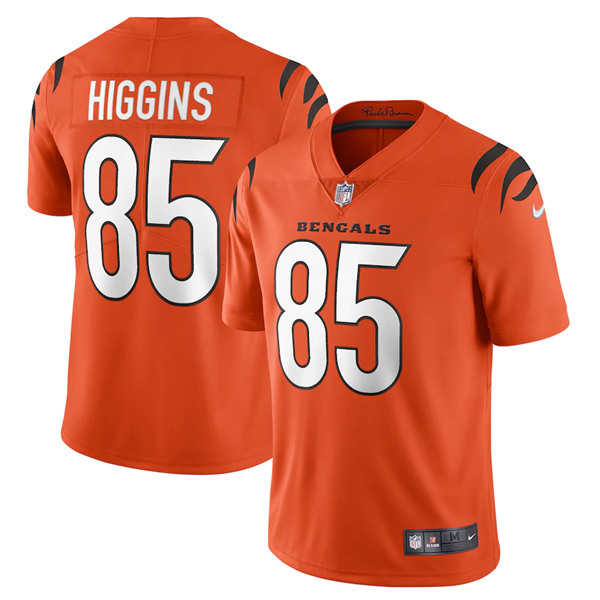 Women's Cincinnati Bengals #85 Tee Higgins 2021 Orange Vapor Limited Stitched NFL Jersey (Run Smaller)
