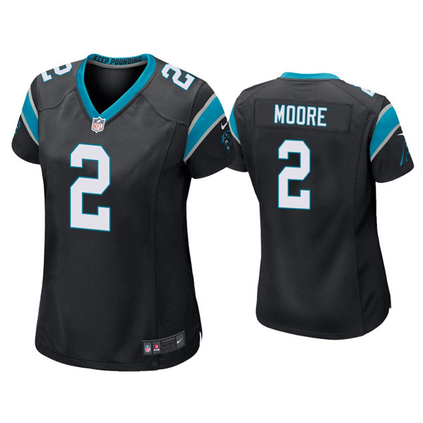 Women's Carolina Panthers #2 D.J Moore Black Vapor Untouchable Limited Stitched Jersey(Run Small)