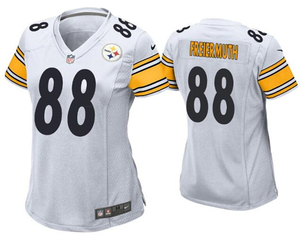 Women's Pittsburgh Steelers #88 Pat Freiermuth White Vapor Untouchable Limited Stitched Jersey(Run Small)