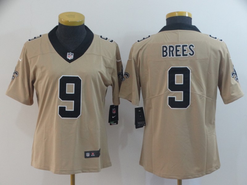 Women's New Orleans Saints #41 Alvin Kamara Gold Inverted Legend Stitched NFL Jersey(Run Small)