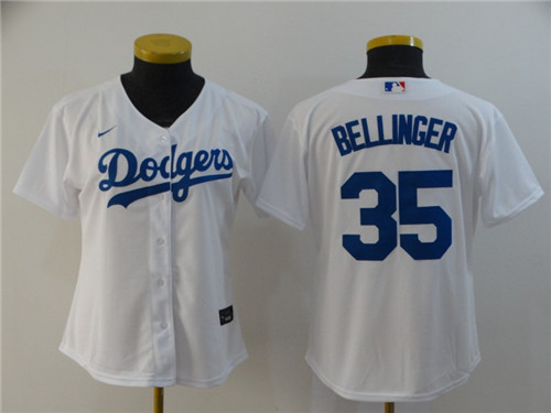 Women's Los Angeles Dodgers #35 Cody Bellinger White Cool Base Stitched MLB Jersey(Run Small)