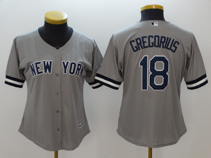 Women's New York Yankees #18 Didi Gregorius Gray Cool Base Stitched MLB Jersey