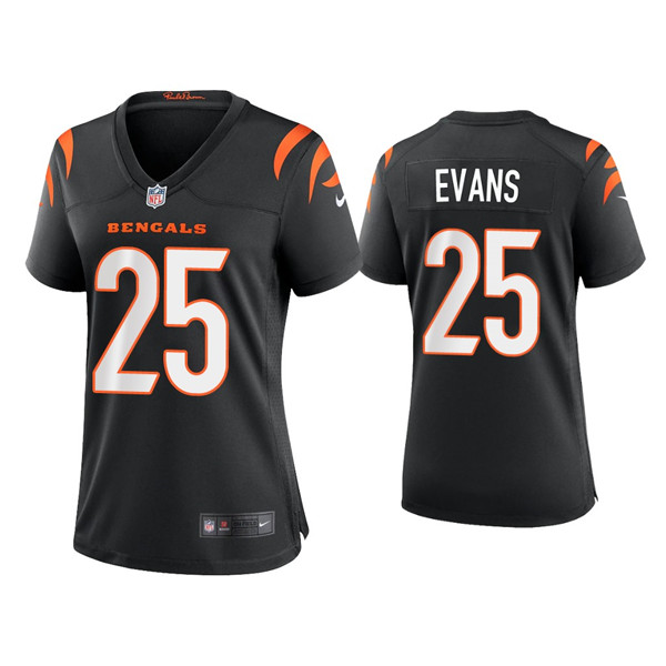 Women's Cincinnati Bengals #25 Chris Evans 2021 New Black Vapor Limited Stitched Jersey(Run Small)