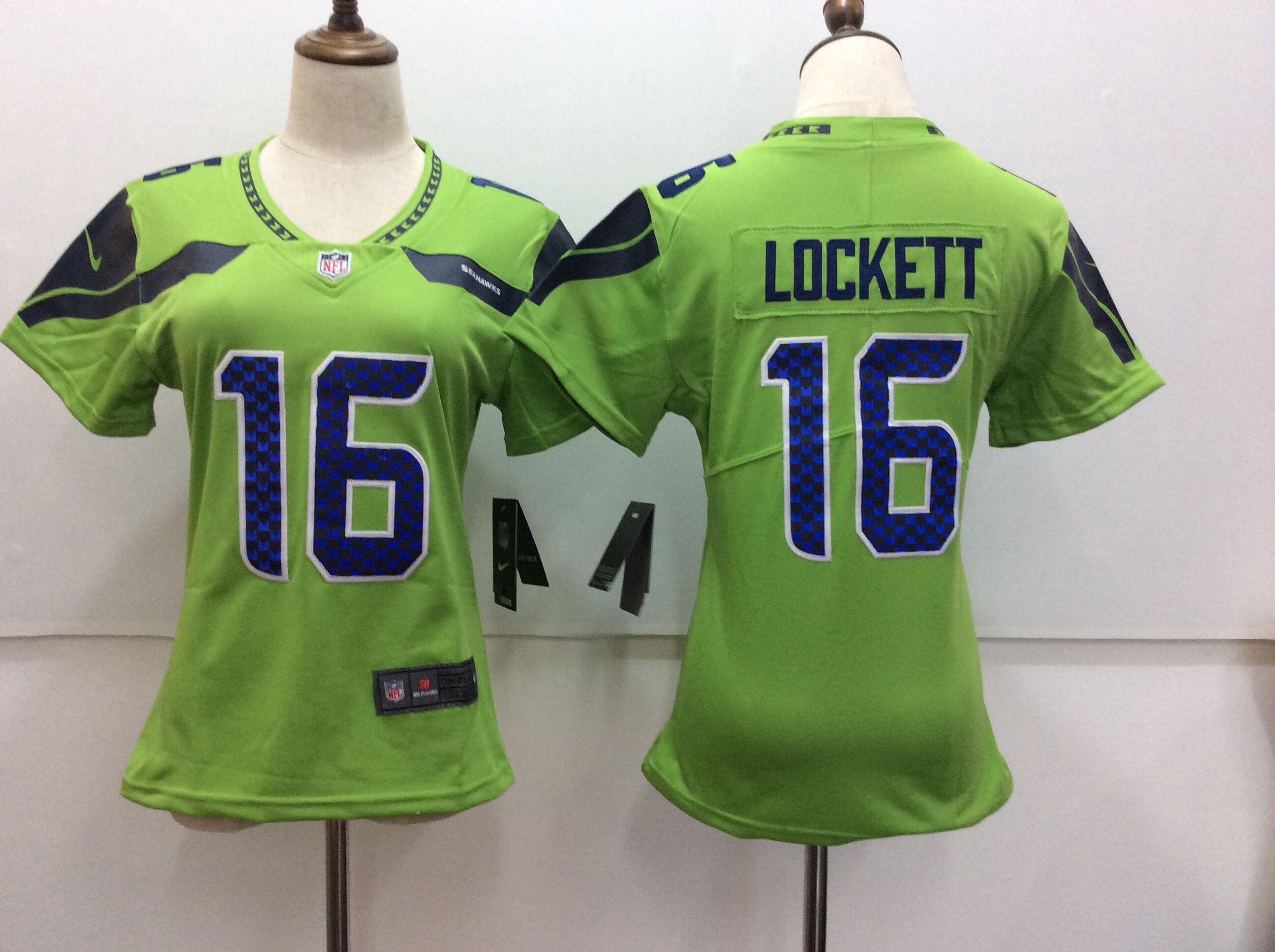 Women's Nike Seattle Seahawks #16 Tyler Lockett Green Untouchable Limited Stitched NFL Jersey