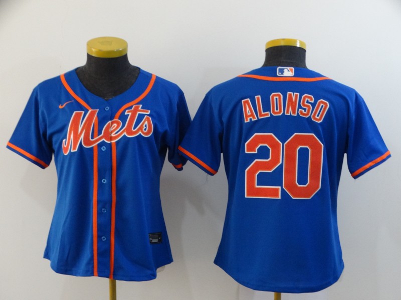 Women's New York Mets #20 Pete Alonso Blue Cool Base Stitched MLB Jersey(Run Small)
