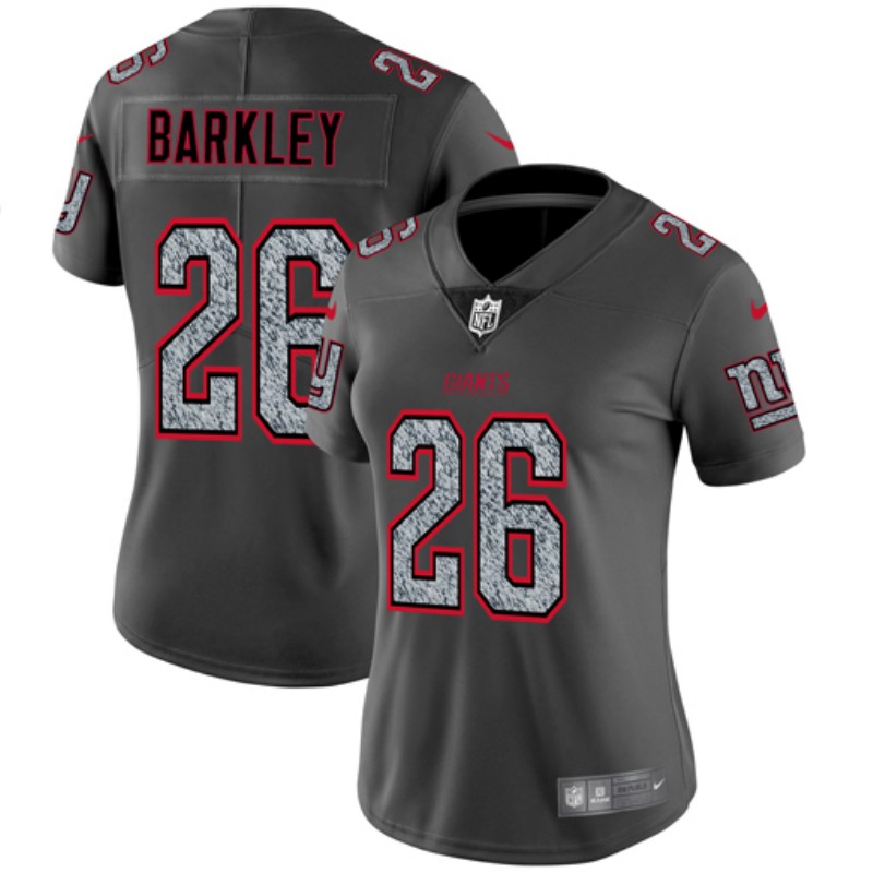 Women's New York Giants #26 Saquon Barkley 2019 Gray Fashion Static Limited Stitched NFL Jersey(Run Small)