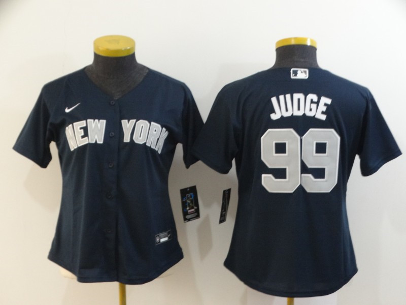 Women's New York Yankees #99 Aaron Judge Navy Cool Base Stitched MLB Jersey(Run Small)