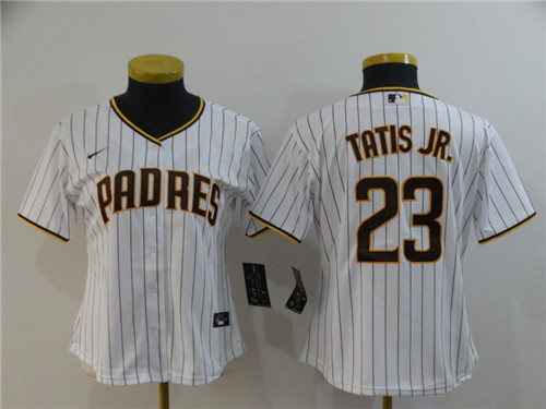 Women's San Diego Padres #23 Fernando Tatis Jr. White Cool Base Stitched MLB Jersey(Run Small)