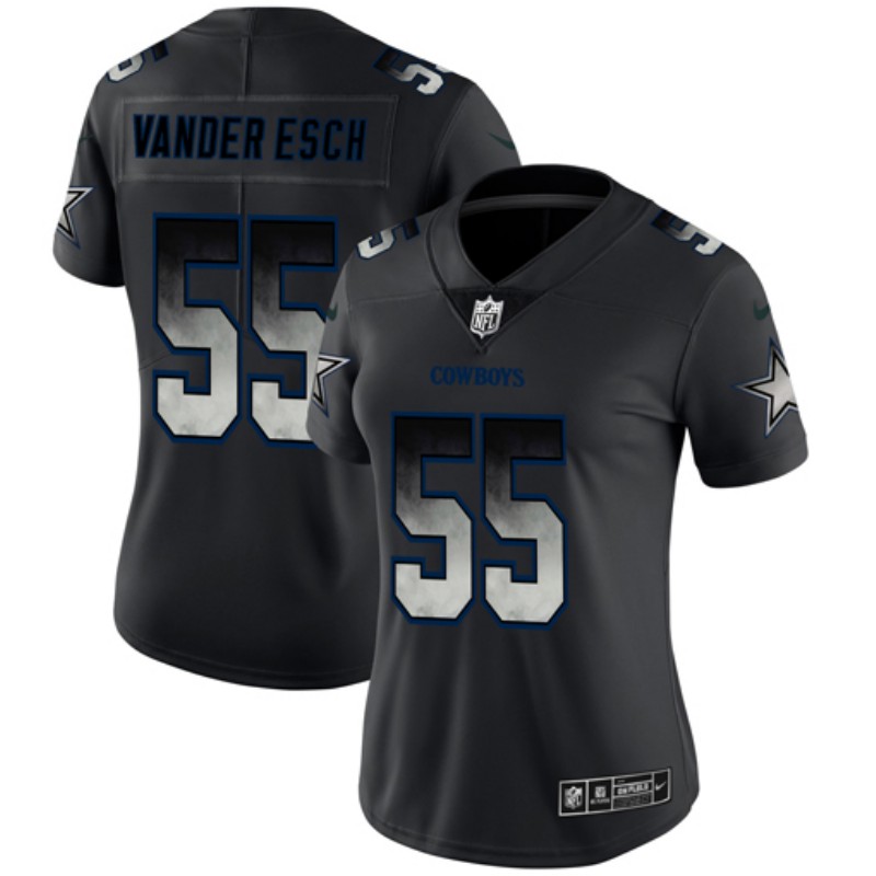 Women's Dallas Cowboys #55 Leighton Vander Esch Black 2019 Smoke Fashion Limited Stitched NFL Jersey(Run Small)