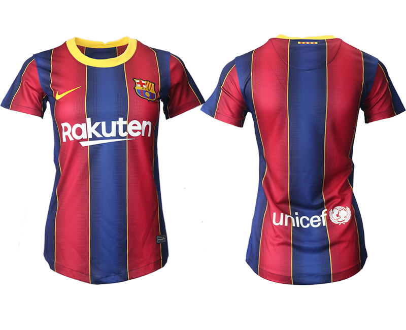 Women's Barcelona Blank Home Soccer Club Jersey