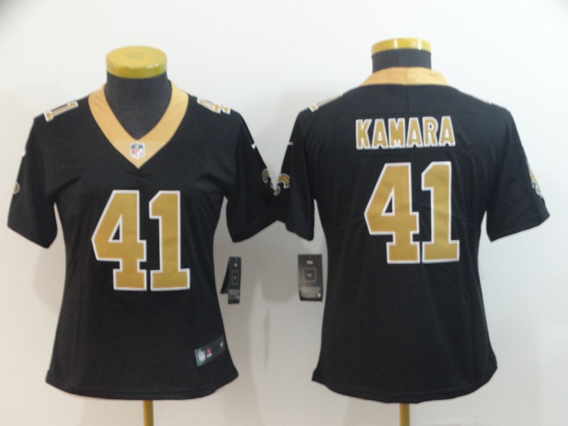 Women's New Orleans Saints #41 Alvin Kamara Black Vapor Untouchable Limited Stitched NFL Jersey
