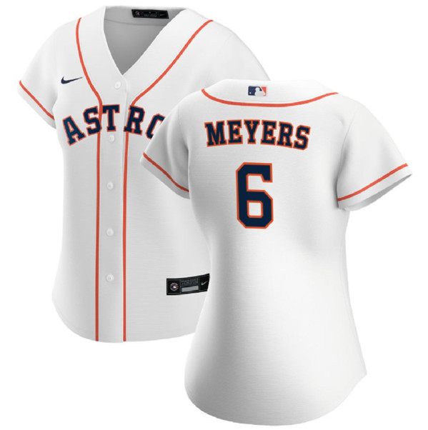 Women's Houston Astros #6 Jake Meyers White Stitched Baseball Jersey(Run Small)