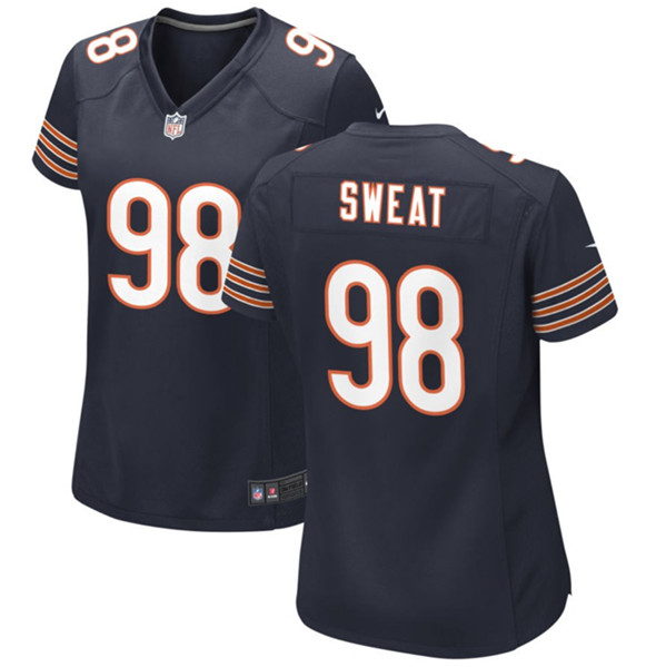 Women's Chicago Bears #98 Montez Sweat Navy Stitched Jersey(Run Small)
