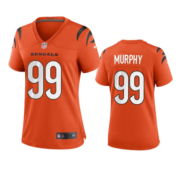 Women's Cincinnati Bengals #99 Myles Murphy Orange Stitched Game Jersey(Run Small)