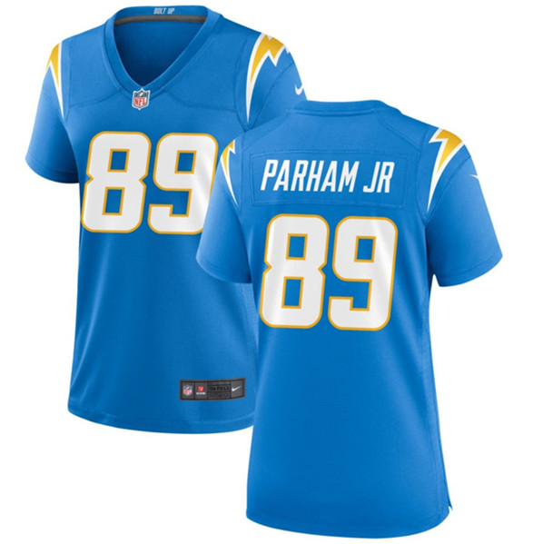 Women's Los Angeles Chargers #89 Donald Parham Jr Blue Football Stitched Game Jersey(Run Small)
