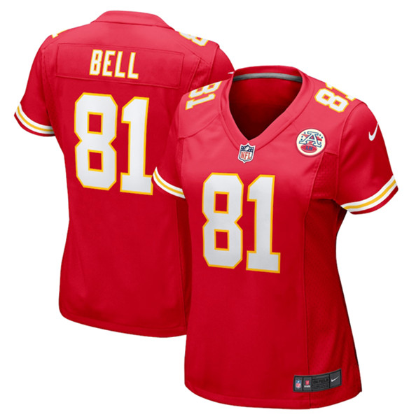 Women's Kansas City Chiefs #81 Blake Bell Red Football Stitched Jersey(Run Small)