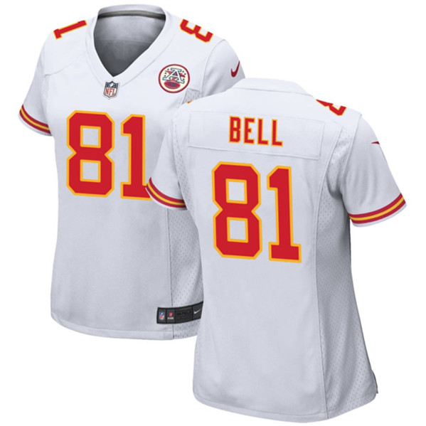 Women's Kansas City Chiefs #81 Blake Bell White Football Stitched Jersey(Run Small)