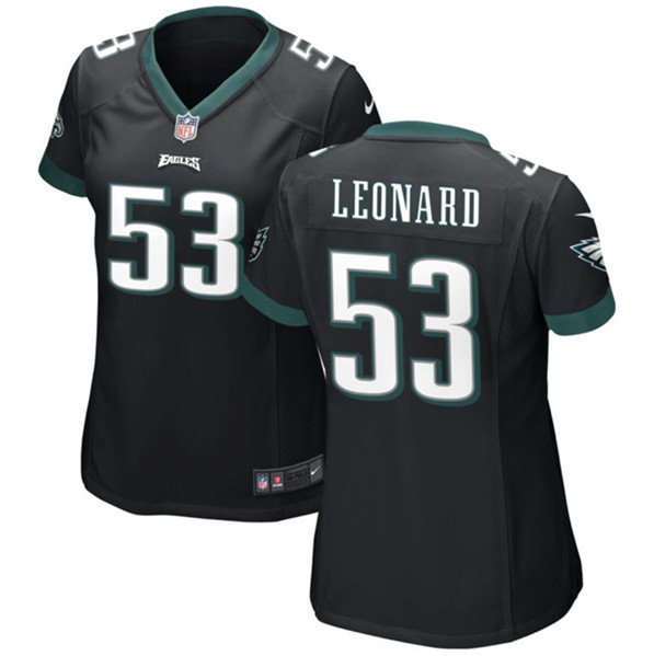 Women's Philadelphia Eagles #53 Shaquille Leonard Black Stitched Football Jersey(Run Small)