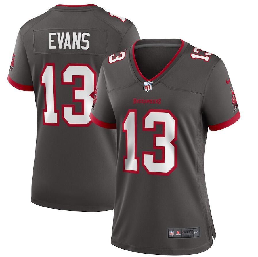 Women's Tampa Bay Buccaneers #13 Mike Evans Gray 2021 Limited Stitched Jersey(Run Smaller)
